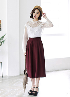 ダークカラーガウチョパンツ・全3色