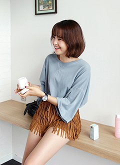 ネックステッチオーバーTシャツ・全4色