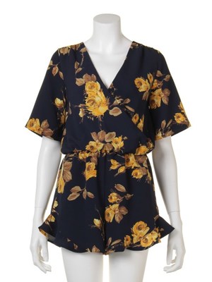 プリントカシュクールオールインワン