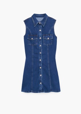 ポケット付きデニムワンピース