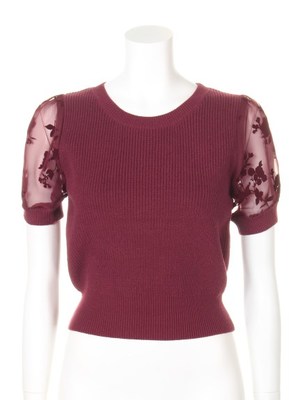 snidel (スナイデル)  オーガンジーフロッキースリーブプルオーバー