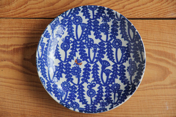 印判手七寸皿 （倉敷意匠×kata kata）たんぽぽ