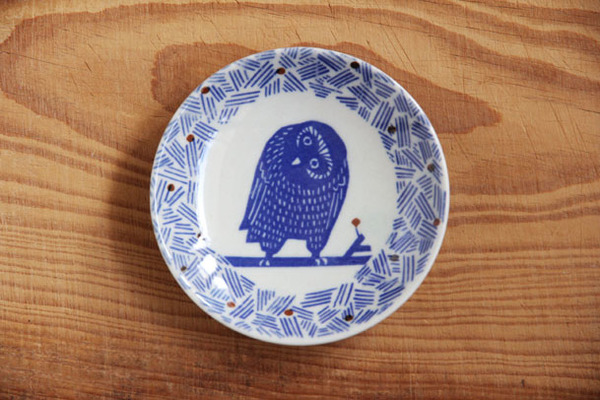 印判手小皿 （倉敷意匠×kata kata）ふくろう