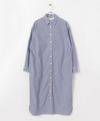 ロング丈シャツワンピース