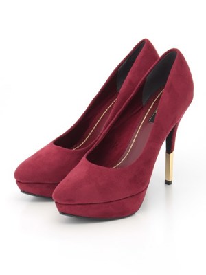 ポイントメタルピンヒールベーシック美脚パンプス