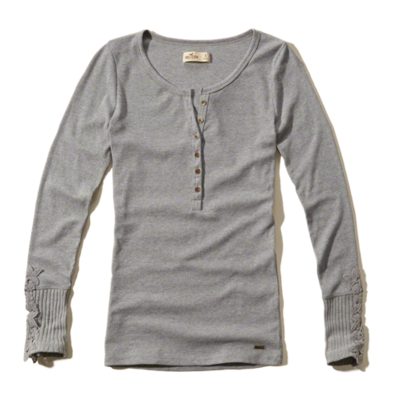 Long Sleeve Lace Henley