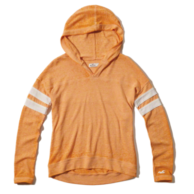  Sleeve Stripe Burnout Hoodie