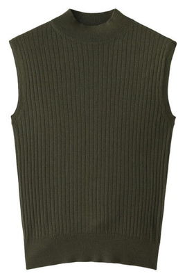 ノースリーブハイネックニットプルオーバー