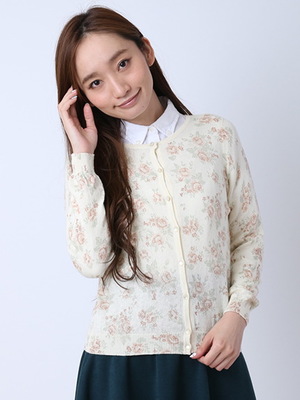 【ガンガンカーディガン】フラワー柄