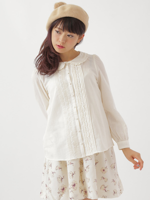 フロントピンタックブラウス