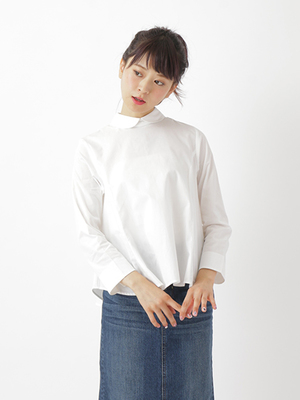 丸衿ブラウス