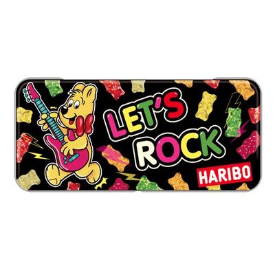 ロックハリボー！　デザイン柄　ブリキ缶　カンペンケース 