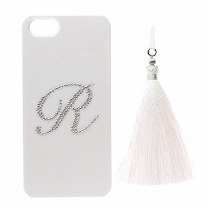≪ジュエルナローズ≫ iPhone 5/5s専用　イニシャルモバイルケース x イヤホンジャックタッセル　Ｒ