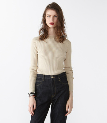 Rib stitch heather knit