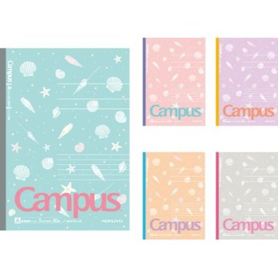 コクヨ 限定柄キャンパスノート ドット入罫線 5冊 B5 A罫 マーメイドシェル ノ-3CATN-L8X5