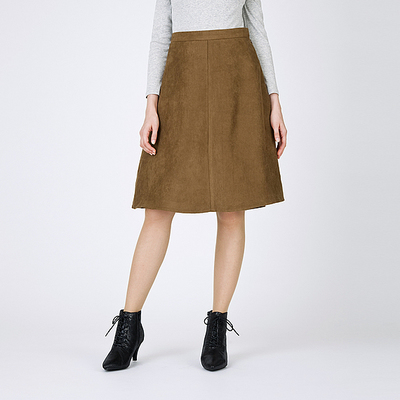 スウェードタッチミディスカート