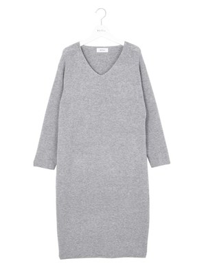 Mila Owen (ミラ オーウェン)  Vネックミディアムワンピース