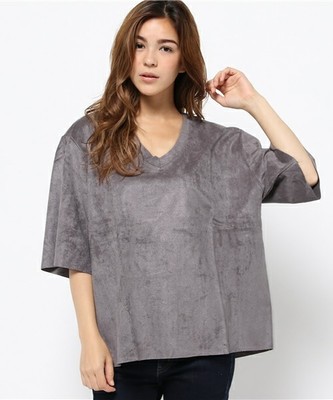 フェイクスエードトップス