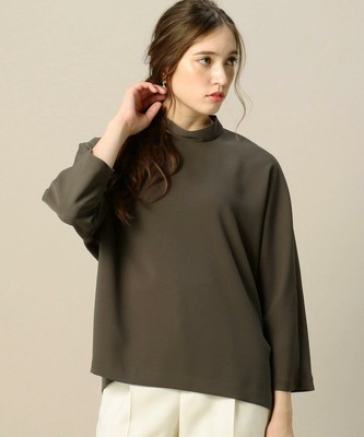 BY ダブルクロスハイネック9分袖チュニック