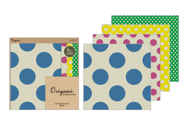 オリガミ<15角> グレー アソート 水玉柄