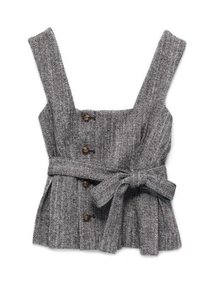 ツイードフレアトップス