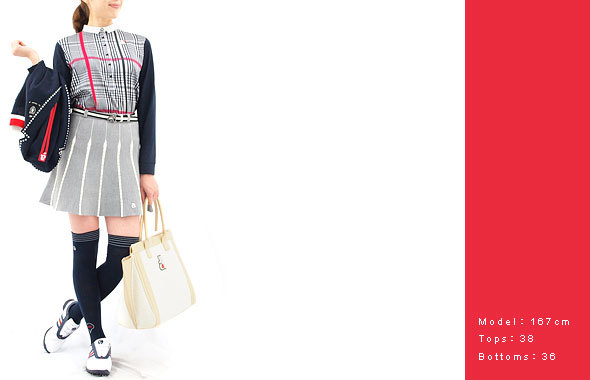 チェック長袖ポロ