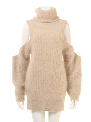 チュールアンゴラニットワンピース