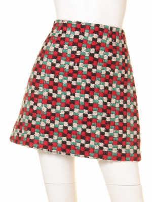 カラージャガード台形スカート