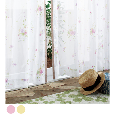 小花柄ボイルカーテンA65