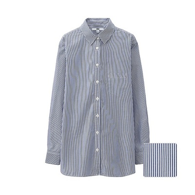 エクストラファインコットンボーイフレンドストライプシャツ