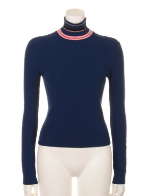 ハイネックボーダーニットプル