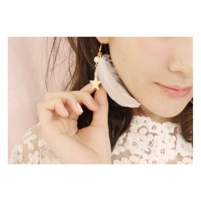 フェザー お星様 ピアス myuun