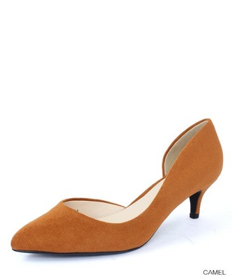 サイドオープンスエードパンプス