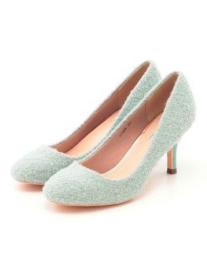 フェルトヒールパールラウンドパンプス