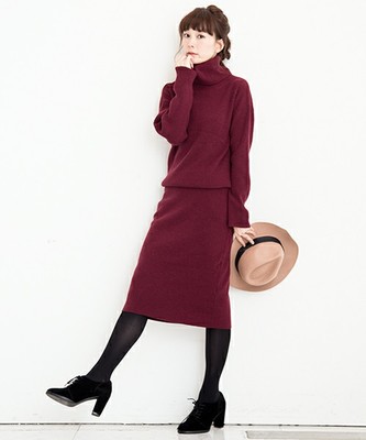 ラムウールリブニットOP