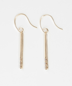 K18YG ラインズ ブラウンダイヤモンド ピアス