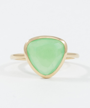 K18YG ドロップ クリソプレーズ リング