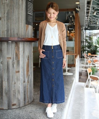 8OZ デニム マキシスカート#