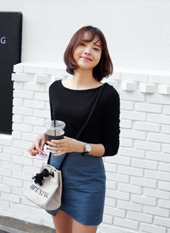 ボートネックベーシックトップス・全4色・e45182