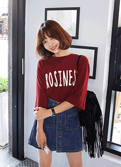 ROSINESSレタリングボックスカットソー・全2色・e43087