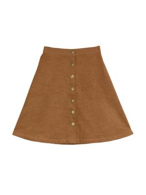 フロントボタンスエードスカート