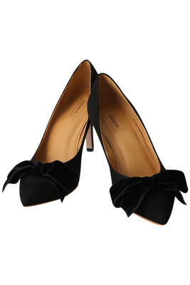 CHEMBUR（チェンバー）  スエードVカットリボンパンプス