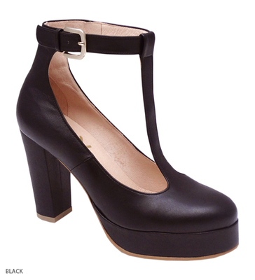 〈Katie〉MAGGOT t-strap heel / BLACK