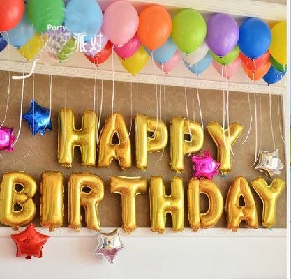 HAPPY BIRTHDAY 文字 風船 