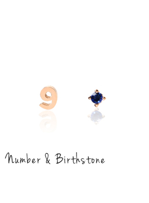 Birthstone & Number ピアス