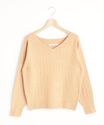 Vあきケーブル柄プルオーバー