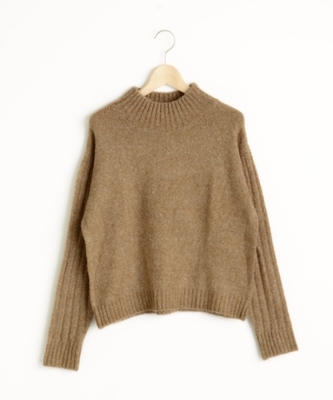 ネップ入り袖リブプルオーバー