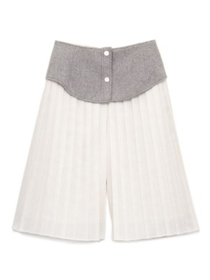 プリーツウールパンツ