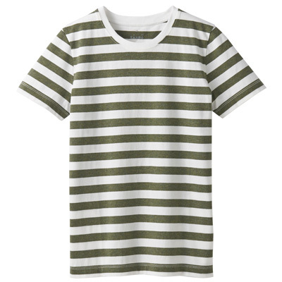 オーガニックコットンクルーネック半袖Ｔシャツ（ボーダー）