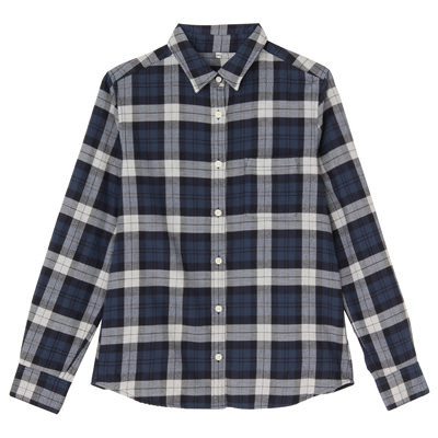 オーガニックコットンフランネルチェックシャツ